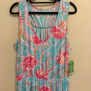 Lilly Pulitzer Mills Dress – XL – Spa Blue “Jellies Be Jamming” 🐠💙